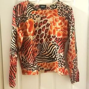 Multi colored animal print sweater